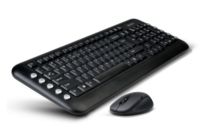 Комплект A4Tech 7200N Цвет черный 15М Wireless USB. Радиус действия до 15 м.Клавиатура+мышь 2.4GHz RF Питание клав. 2хААA, питание мышки 1хAA. технология V-Track