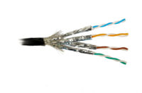 Кабель FTP для наружной прокладки LogicPower, Cat5e 4x2x0.51mm. CCA с ТРОСОМ 7*0,4 экранированный 305м, Алюминий + Медь. (2183)