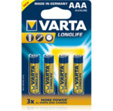 Батарейка R3 Varta LONGLIFE щелочная, тип ААA (блистер на 4 шт. 4103)