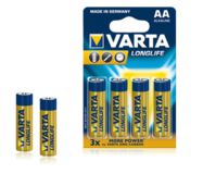 Батарейка R6 Varta LONGLIFE Extra щелочная, тип АА (блистер на 4 шт. 4106)