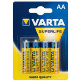 Батарейка R6 Varta SUPERLIFE, солевая, тип АА (блистер на 4 шт.2006)