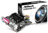 Мат.плата ASRock D1800B-ITX HDMI/VGA USB3 COM/LPT/2xSO-DIMM DDR3 mini-ITX (встроенный 2х ядерный СELERON J1800 2.4GHz)