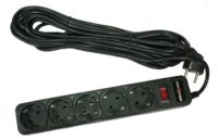 Фильтр сетевой 10 м LogicPower, LP-X6, 6 розеток, черный