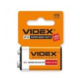 Батарейка 6F22 Videx солевая 6F22/9V (Крона) 1pcs SHRINK