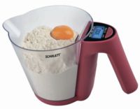 Весы кухонные Scarlett SC-1214, 3кг, электронные, чаша, красный