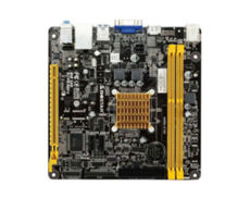 . Biostar A68N-2100 , AMD Fusion APU E1-2100 Dual-Core Processor, 2xDDR3/DDR3L-1333MHz, AMD Radeon HD8210 Graphics, 1xPCIe x16 (x4), 2xSATA 3, Gb LAN, Realtek ALC662, 2xUSB 3.0/2xUSB 2.0, HDMI/VGA, mini ITX
