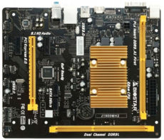 . Biostar J1900MH2 , Intel Quad-core Celeron J1900(4x2.0GHz) processor, 2xDDR3L-1333MHz (DDR3L 1.35V/1.5V), 1xPCIe x16/2xPCIe x1, 2xSATA 2, Gb LAN, Realtek ALC662, 1xUSB 3.0/2xUSB 2.0, HDMI/VGA, mATX