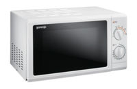 Микроволновая печь Gorenje MO 17 MW, 17л, 700Вт, механика, внутреннее покрытие эмаль, дверца открывается кнопкой, белый