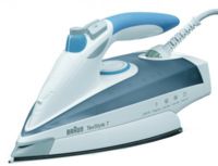 Утюг BRAUN TS765A, 2400 Вт. паровой удар: 170 г/мин. постоянная подача пара: 50 г/мин., автоотключение, вертикальное отпаривание, серый/голубой