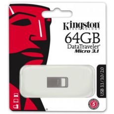 USB3.1 Flash Drive 64 Gb Kingston DT Micro 3.1 Metal Silver (DTMC3/64GB)