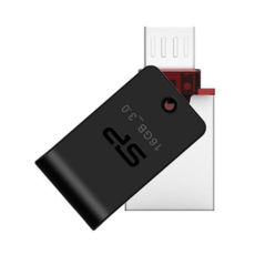 USB3.0 + OTG Flash Drive 16 Gb SILICON POWER Mobile X31 Black MicroUSB OTG (SP016GBUF3X31V1K)