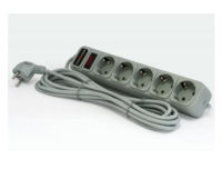 Мережевий фільтр 1,8 м LogicPower, LP-X5, 5 розеток, сiрий