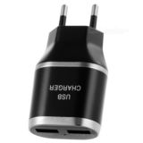 Зарядний пристрій USB 220В ATCOM, Outpt:DC 5V=2.1A/1.0A(MAX) 2порта (ES-D03)