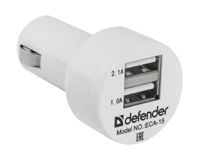 Автомобильное зарядное устройство DEFENDER 2 port USB 5V 1A+2A (ECA-15)