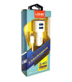 Автомобильное зарядное устр-во USB LDNIO DL-C29 (12-24V, 2USB 3.4Amp, 2USB port, Белый)+ micro USB cable