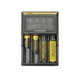 Универсальное зарядное устройство Nitecore D4 AA/AAA/AAAA/C, Ni-Cd/Ni-Mh/Li-Ion,IMR,LiFePO4, экран, 220V/12V power, Box