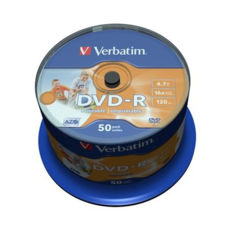  DVD-R 50 Cake VERBATIM 4.7GB, 16X Printable (43512)