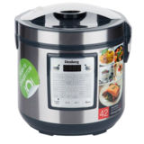 Мультиварка Elenberg MC5521B, 900Вт, 5л, тефлоновая чаша, 42 программы, жарка, йогурт, детское питание, стерилизация, пастеризация, функция: поддержка температуры, мультиповар, нержавейка/черный