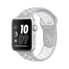  Apple Watch 38mm S2 Nike+ Silver Aluminum Case with Flat Silver/White Nike Sport Band (MNNQ2)