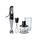 Блендер ручной Braun MQ 735 Sauce, 750Вт, металлический блендер, венчик, мерный стакан, измельчитель, черный