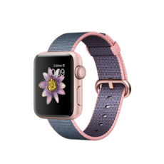  Apple Watch 38MM ROSE GOLD ALUMINUM CASE WITH LIGHT PINK/MIDNIGHT BLUE WOVEN NYLON BAND (MNP02)