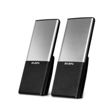   2.0 SVEN 249  (black-silver) Active system 2*2W speaker, mini-jack 3,5 + USB