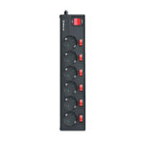 Фильтр сетевой 1,8 м REAL-EL RS-6 EXTRA Black, 6 розеток, с выключателями