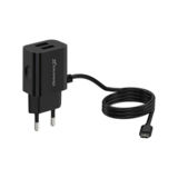 Зарядний пристрій USB 220В Grand-X 5V 2,1A (CH-35) 2USB + micro USB Black з захистом від перевантаження