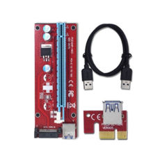  Dynamode RX-riser-007S 15 pin PCI-E x1 to 16x 60cm USB 3.0 Cable 15Pin SATA Power v.007S Red