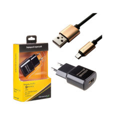  - USB 220 Grand-X Quickcharge Q3.0 (CH-550BM) 3.6V-6.5V 3A, 6.5V-9V 2A, 9V-12V 1.5A + cable FM01 2,1 USB/Micro USB,1m