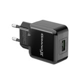 Зарядний пристрій USB 220В Grand-X 5V 2.1A (CH-03) ЧОРНИЙ, із захистом від перевантаження