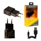 Зарядное устр-во USB 220В Grand-X 5V 2.1A (CH-03C25B) с защитой от перегрузки + DC cable 1,2m