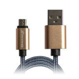 Кабель USB 2.0 Micro - 1.0 м Grand-X FM02 2,1A, Grey/Black, медь, симметр разьем, доп.защита — оплетка. BOX
