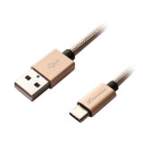Кабель USB 3.0 Type-C - 1.0 м Grand-X FC03, 3A, Gold, медь, доп.защита-оплетка. BOX