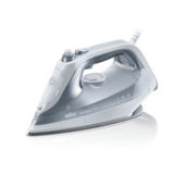 Утюг Braun SI 7088 GY, 2800Вт, автоотключение, паровой удар 230г/мин, защита от накипи, система "капля-стоп", подошва Eloxal 3D BackGlide, белый/серый