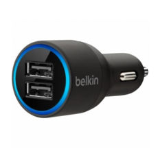   Belkin USB MicroCharger (12V,  2-USB 2A), Black, (F8J071BT)