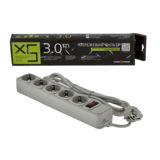 Мережевий фільтр 3,0 м LogicPower, LP-X5, 5 розеток, сiрий