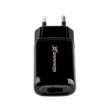 Зарядное устр-во USB 220В Grand-X 5V 2,1A (CH-15UMB) Black + DC cable USB/Micro USB 1m