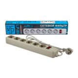 Фильтр сетевой 1,8 м LogicPower, LP-X6, 6 розеток, серый 4754