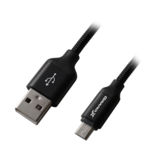 Кабель USB 2.0 Micro - 1.0 м Grand-X FM01 2,1A, Black/Black, медь, доп.защита-оплетка. BOX
