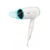 Фен PHILIPS EssentialCare BHD006/00, 1600Вт, 3 скорости, режим "холодный воздух", складная ручка, белый/бирюзовый