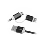 Кабель 2в1 USB 2.0 Micro - 1.0 м Colorway, (Lihgtning+МicroUSB) черный