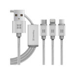 Кабель 3 в 1 USB 2.0 Lightning - 1.0 м Colorway CW-CBU3002-GR (Lightning+MicroUSB+Type-C) серый