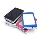 Внешний аккумулятор (Power Bank) PB-15000-BK с (LED solar power bank) солнечными батареями и фонариком, 10000mAh, black 2 USB выхода и кабель в комплекте