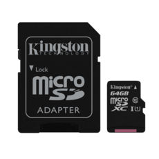   64 GB microSDXC Kingston Canvas Select UHS-I Class 10 R-80MB/s (SDCS/64GB)