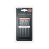 Зарядное устройство Panasonic BQ-CC55+BK-3HCDE (K-KJ55HCD40E), AA/AAA, Eneloop ready, LED индикатор, 4 канала, 3.2/1.2A, Blister, Black