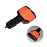 Автомобільний зарядний пристрій HQ-Tech S1, QuickCharge QC3.0, 12/24V, 3xUSB 3.5A, LED display, Black+Orange, Box
