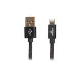 Кабель USB 2.0 Lightning - 1.0 м Cablexpert CCPB-L-USB-04BK, для iPhone5, премиум, 2.4А, черный, оплетка, блистер