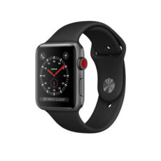  Apple Watch 42mm GPS+LTE Space Gray Aluminum Case with Black Sport Band (MQK22)