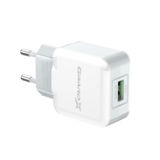 Зарядное устр-во USB 220В Grand-X 5V 2.1A (CH-03) БЕЛЫЙ, с защитой от перегрузки